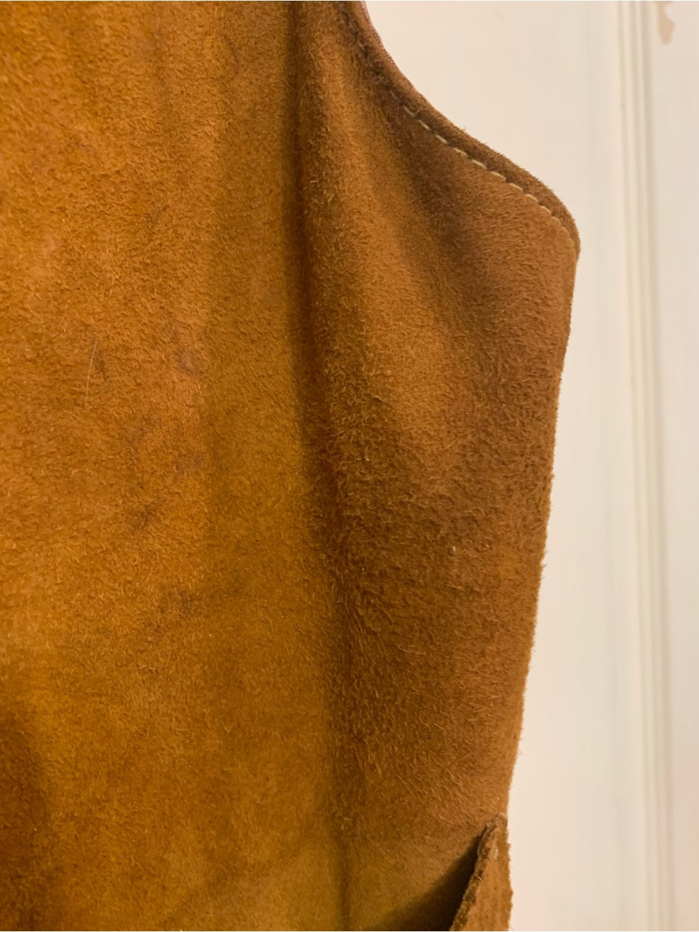 Banana Republc Brown Leather Suede Fringe Small Boho Hippie Vest. 3805 - Picture 5 of 7